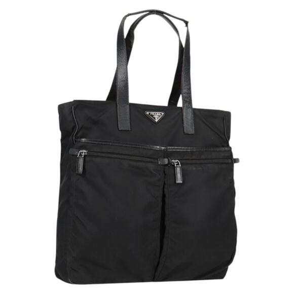 PRADA Tote Bag Nylon Black Silver - Picture 1 of 13